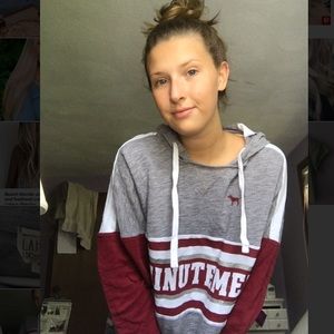 Pink UMass Minutemen crew neck sweatshirt